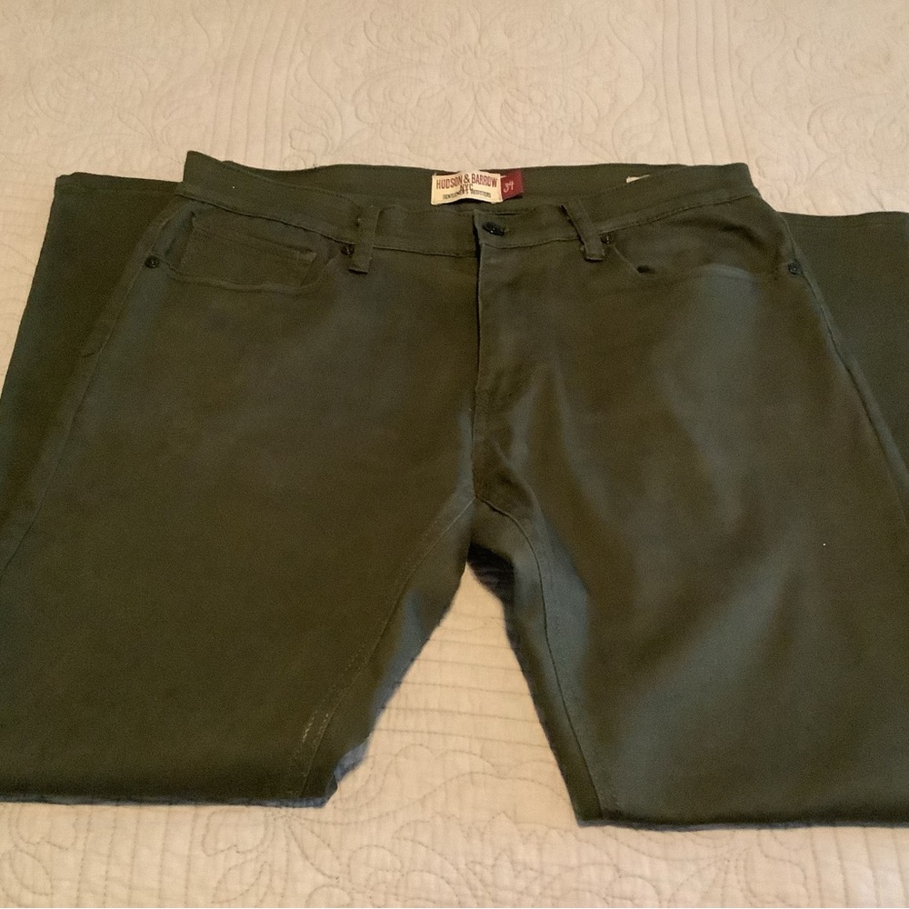 Hudson & Barrow Olive Green Slim Pants
